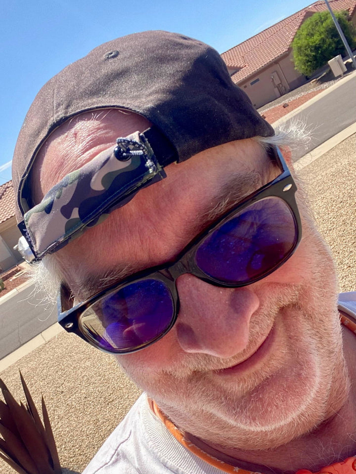 Customer wearing a FattyPack on his hat