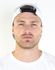Black And White FattyPack Headshot Backwards Hat